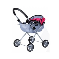 Carucior pentru papusi, mecanism pliere, 39x32x55.5 cm, copertina parasolar, cadru metalic