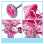 Carucior pentru papusi, cu landou si cos depozitare, 47x39x57.5 cm, parasolar, cadru metalic, roz