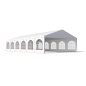 Cort evenimente, pavilion 12x6x3.7 m, PVC ignifugat, suprafata 72 mp, 12 ferestre, cadru otel galvanizat, alb