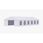 Cort evenimente, pavilion 12x6x3.7 m, PVC ignifugat, suprafata 72 mp, 12 ferestre, cadru otel galvanizat, alb