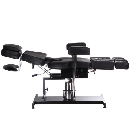 Scaun hidraulic pentru tatuat, rotativ, inaltime 68-82 cm, reglare spatar si suport picioare, piele eco