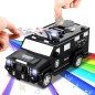 Pusculita electronica, masina de politie, cod PIN, amprenta, monede si bancnote, negru Pusculita electronica, masina de politie, cod PIN, amprenta, monede si bancnote, negru