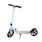 Trotineta pliabila pentru adulti, inaltime reglabila in 3 pozitii, baza non alunecare, cadru otel, maxim 100 kg, alba