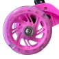 Trotineta copii, pliabila, 3 roti cu lumini multicolore LED, inaltime reglabila, roz, RESIGILAT