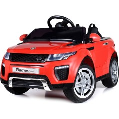 Masina electrica BAMBI RACER, player incorporat, melodii, claxon, MP3, micro SD, usi, centura, rosu
