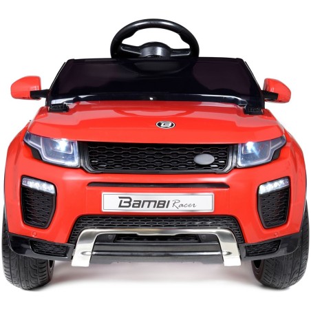 Masina electrica BAMBI RACER, player incorporat, melodii, claxon, MP3, micro SD, usi, centura, rosu
