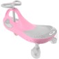 Masinuta fara pedale ride-on, gravitationala, roti luminoase, volan, suport picioare, roz
