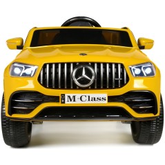 Masinuta electrica pentru copii, Mercedes-Benz, baterie 12V, motor 4x12W, MP3, lumini, melodii, galben