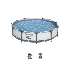 Piscina cu cadru metalic Steel Pro Max 3 in 1, filtru si pompa incluse, capacitate 6.473 l, 366x76 cm