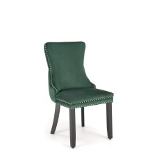 Scaun tapitat living Halmar Alda, spatar matlasat, pietre decorative, cadru lemn, 50x62x95x50cm, velur/catifea, verde