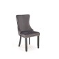 Scaun tapitat living, stil glamour, pietre decorative, suporturi antiderapante, cadru lemn, velur/catifea, gri Scaun tapitat living, stil glamour, pietre decorative, suporturi antiderapante, cadru lemn, velur/catifea, gri