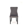 Scaun tapitat living Halmar Alda, spatar matlasat, pietre decorative, cadru lemn, stil modern, 50x62x95x50cm, velur/catifea, gri
