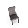 Scaun tapitat living Halmar Alda, spatar matlasat, pietre decorative, cadru lemn, stil modern, 50x62x95x50cm, velur/catifea, gri