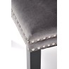 Scaun tapitat living Halmar Alda, spatar matlasat, pietre decorative, cadru lemn, stil modern, 50x62x95x50cm, velur/catifea, gri