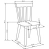 Scaun living/sufragerie Halmar Barkley, cadru lemn, stil scandinav, 44x50x85x45cm, lemn, alb