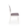 Scaun dining/bucatarie Halmar Barock, cadru lemn, sezut textil, stil clasic, 45x51x93x46cm, lemn, alb/gri