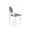 Scaun dining/bucatarie Halmar Barock, cadru lemn, sezut textil, stil clasic, 45x51x93x46cm, lemn, alb/gri