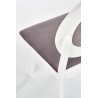 Scaun dining/bucatarie Halmar Barock, cadru lemn, sezut textil, stil clasic, 45x51x93x46cm, lemn, alb/gri