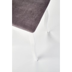 Scaun dining/bucatarie Halmar Barock, cadru lemn, sezut textil, stil clasic, 45x51x93x46cm, lemn, alb/gri