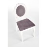 Scaun dining/bucatarie Halmar Barock, cadru lemn, sezut textil, stil clasic, 45x51x93x46cm, lemn, alb/gri