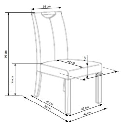 Scaun sufragerie Halmar Caro, cadru lemn, stil clasic, 42x58x96x45cm, lemn, crem