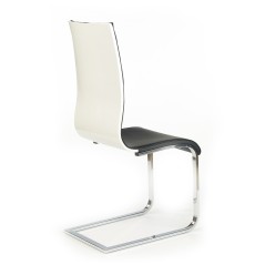 Scaun living, cadru metal, stil modern, inaltime 99 cm, tapiterie piele ecologica neagra