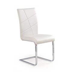 Scaun living/sufragerie Halmar K108, cadru metal, stil modern, 44x48x96cm, piele, alb