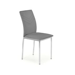 Scaun living/sufragerie Halmar K137, cadru metal,  stil modern, 43x49x92cm, piele, gri