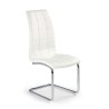 Scaun living/sufragerie Halmar K147, cadru metal, stil modern, 42x55x101cm, piele, alb