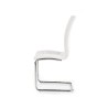 Scaun living/sufragerie Halmar K147, cadru metal, stil modern, 42x55x101cm, piele, alb