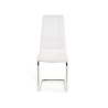 Scaun living/sufragerie Halmar K147, cadru metal, stil modern, 42x55x101cm, piele, alb