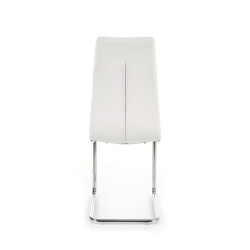 Scaun living/sufragerie Halmar K147, cadru metal,  stil modern, 42x55x101cm, piele, alb