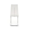 Scaun living/sufragerie Halmar K147, cadru metal, stil modern, 42x55x101cm, piele, alb