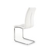 Scaun living/sufragerie Halmar K147, cadru metal, stil modern, 42x55x101cm, piele, alb