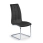 Scaun metalic dining, suporturi antiderapante, stil modern, tapiterie piele ecologica neagra