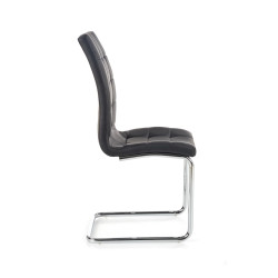 Scaun living/sufragerie Halmar K147, cadru metal,  stil modern, 42x55x101cm, piele, negru