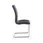 Scaun metalic dining, suporturi antiderapante, stil modern, tapiterie piele ecologica neagra