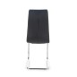 Scaun metalic dining, suporturi antiderapante, stil modern, tapiterie piele ecologica neagra