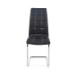 Scaun metalic dining, suporturi antiderapante, stil modern, tapiterie piele ecologica neagra