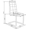 Scaun living/sufragerie Halmar K147, cadru metal,  stil modern, 42x55x101cm, piele, negru