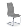 Scaun living/sufragerie Halmar K147, cadru metal,  stil modern, 42x55x101cm, piele, gri
