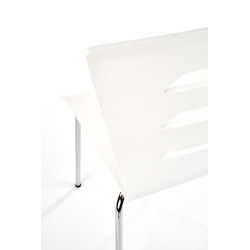 Scaun living/sufragerie Halmar K155, cadru metal,  stil scandinav, 43x47x85cm, lemn, alb