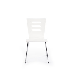 Scaun living/sufragerie Halmar K155, cadru metal,  stil scandinav, 43x47x85cm, lemn, alb