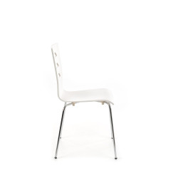Scaun living/sufragerie Halmar K155, cadru metal,  stil scandinav, 43x47x85cm, lemn, alb