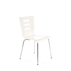 Scaun living/sufragerie Halmar K155, cadru metal,  stil scandinav, 43x47x85cm, lemn, alb