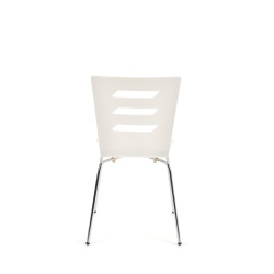 Scaun living/sufragerie Halmar K155, cadru metal,  stil scandinav, 43x47x85cm, lemn, alb