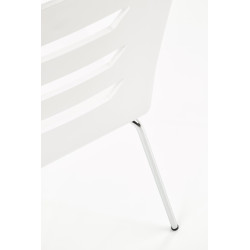 Scaun living/sufragerie Halmar K155, cadru metal,  stil scandinav, 43x47x85cm, lemn, alb