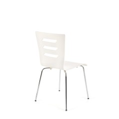 Scaun living/sufragerie Halmar K155, cadru metal,  stil scandinav, 43x47x85cm, lemn, alb