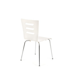 Scaun living/sufragerie Halmar K155, cadru metal,  stil scandinav, 43x47x85cm, lemn, alb