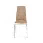 Scaun living modern, cadru metalic, tapiterie piele artificiala, maro/crem, 96x42x54 cm